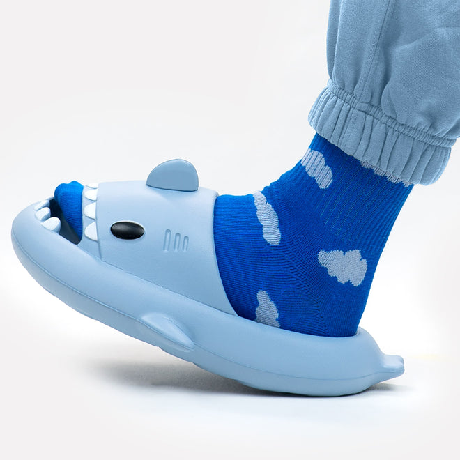 Shark Cushion Slides (Periwinkle Blue) - Cloud Slides