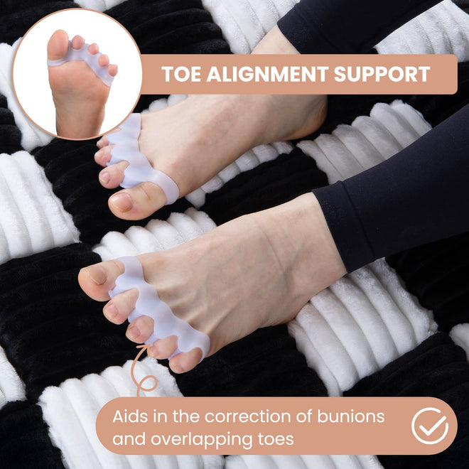 Foot Toe Separator - Achieve Healthy Toes, Correct Bunions, Hammer Toes, and Relieve Foot Pain