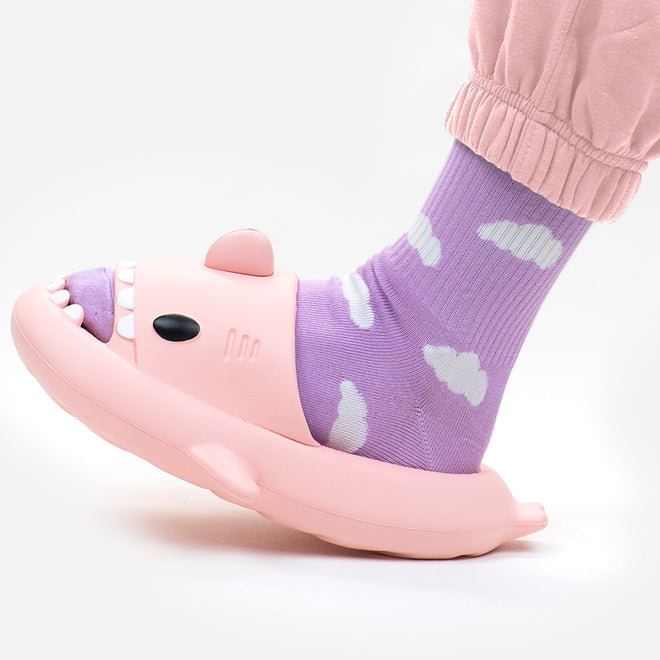 Cloud Shark Slides - Baby Pink