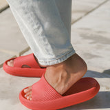 Mens Cushion Slides - Cloud Slides Red