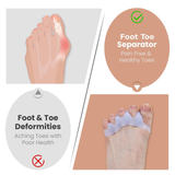 Foot Toe Separator - Achieve Healthy Toes, Correct Bunions, Hammer Toes, and Relieve Foot Pain